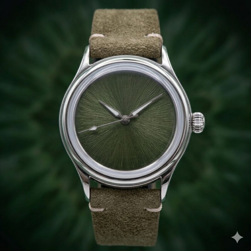 IRIS38 38mm Green Iris Dial Watch on NH38 - 13